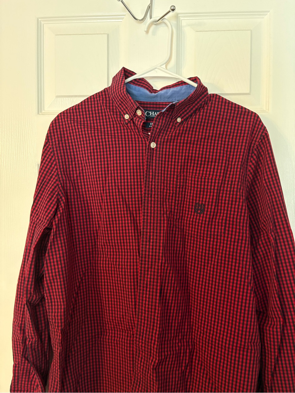 Men’s Chaps Red and Black Plaid Button Down